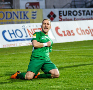 Robert Janicki (Warta Poznań) w meczu z Chojniczanką Chojnice
