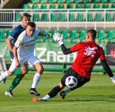Dyskobolia Grodzisk Wlkp. - Warta Poznań. Michał Jakóbowski