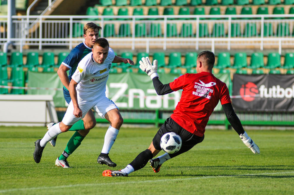 Dyskobolia Grodzisk Wlkp. - Warta Poznań. Michał Jakóbowski