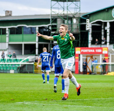 Warta Poznań - Miedź Legnica 2:1. Adrian Laskowski
