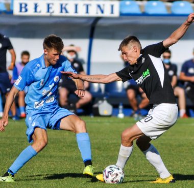 Adrian Laskowski (Warta Poznań) w meczu Pucharu Polski z Błękitnymi Stargard