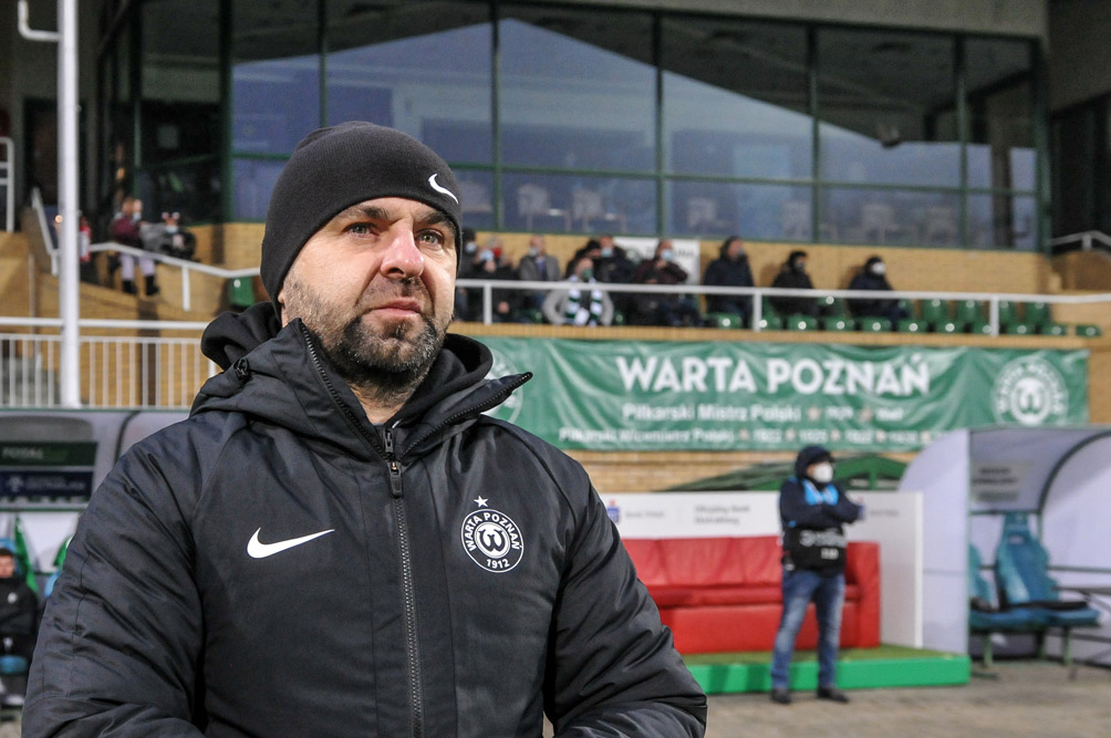 Warta Poznań - Pogoń Szczecin 1:2. Trener Piotr Tworek