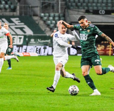 Śląsk Wrocław - Warta Poznań 2:1. Mateusz Spychała
