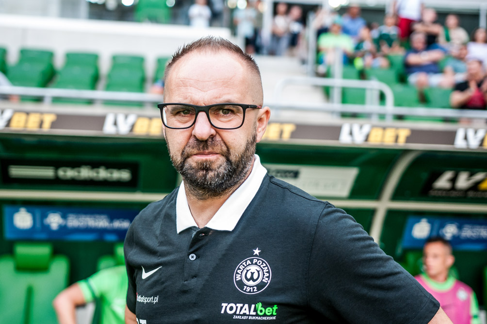 Śląsk Wrocław - Warta Poznań 2:2. Trener Piotr Tworek