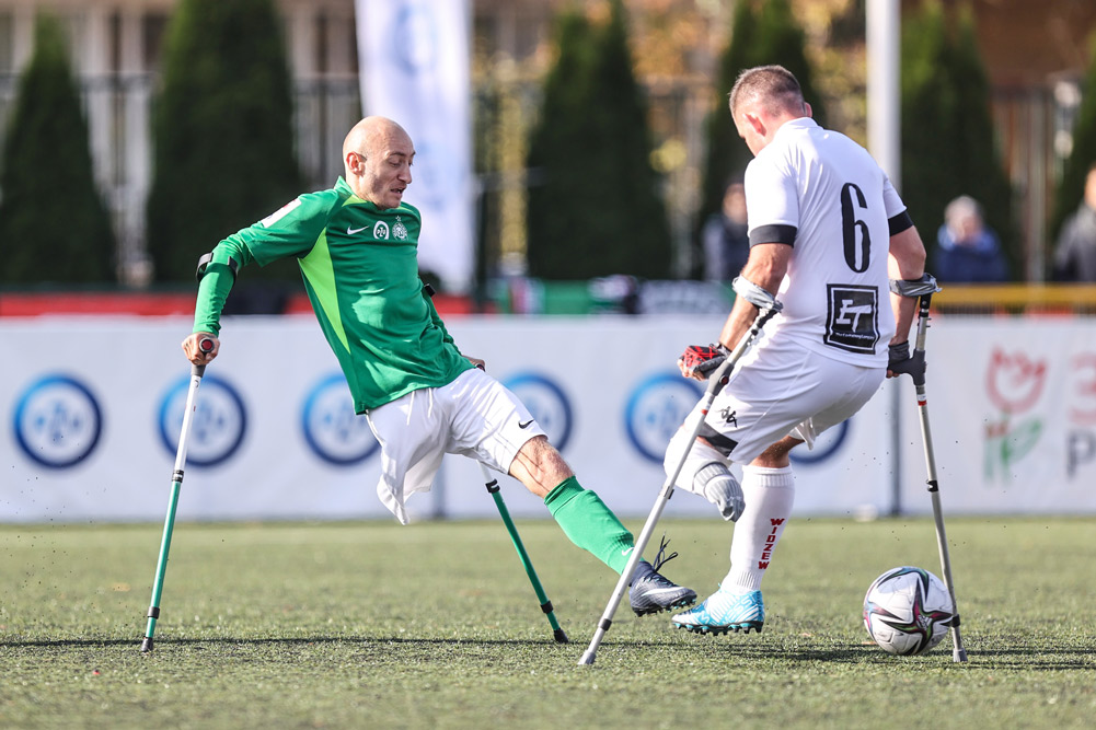 IV Turniej PZU Amp Futbol Ekstraklasy 2021. Warta Poznań - Widzew Łódź 1:0. Dawid Nowak