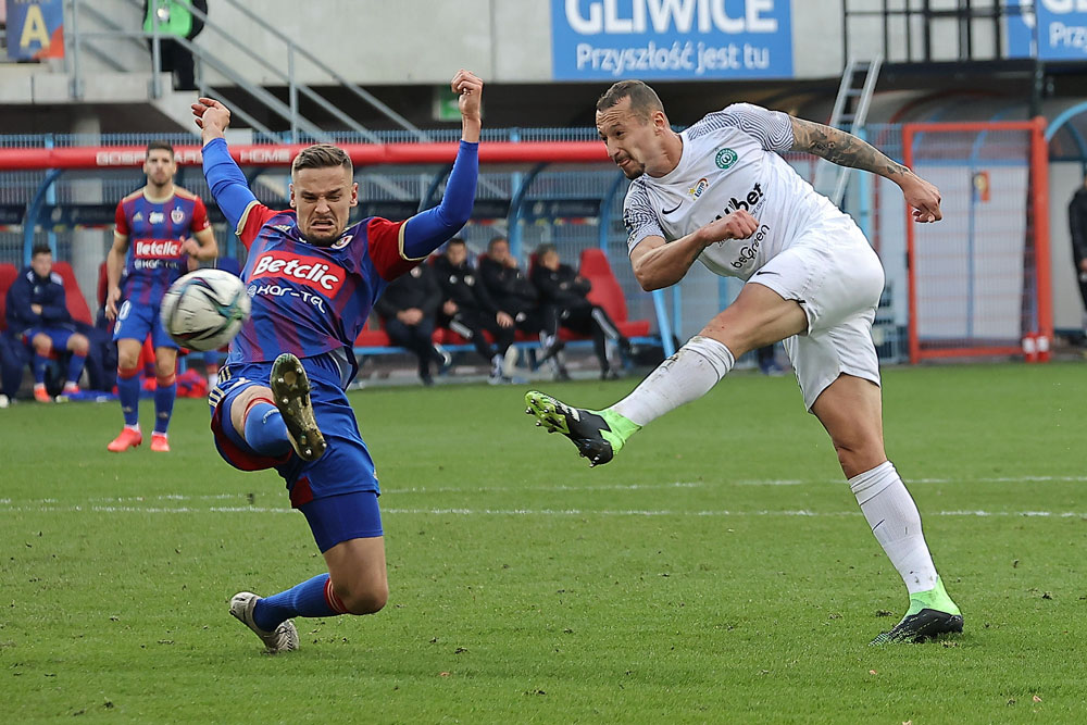 Piast Gliwice - Warta Poznań 0:1. Adam Zrelak; najskuteczniejsi