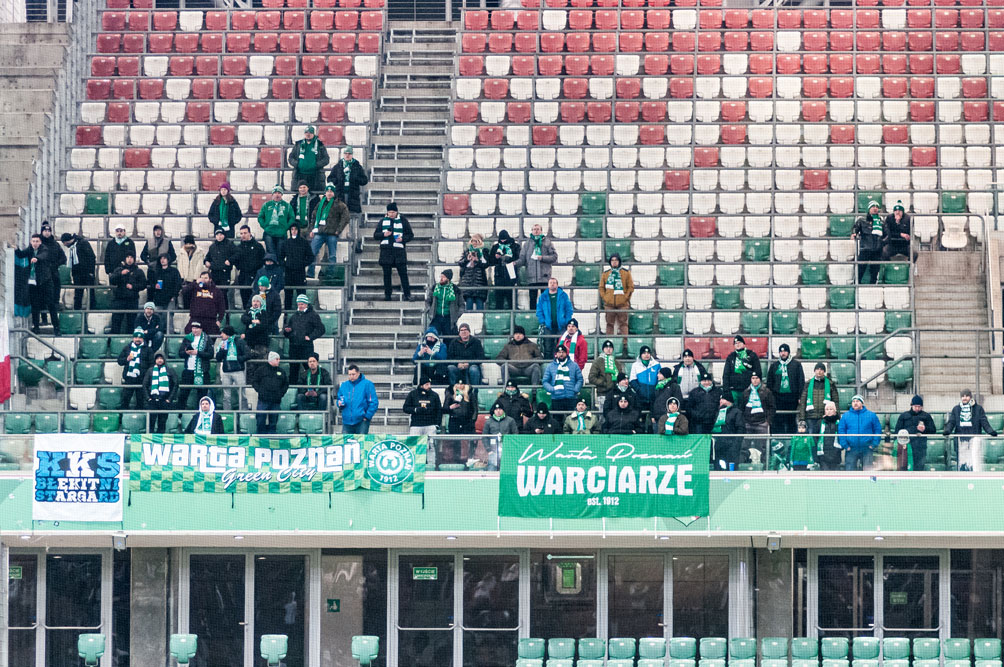Kibice Warty Poznań na meczu z Legią Warszawa