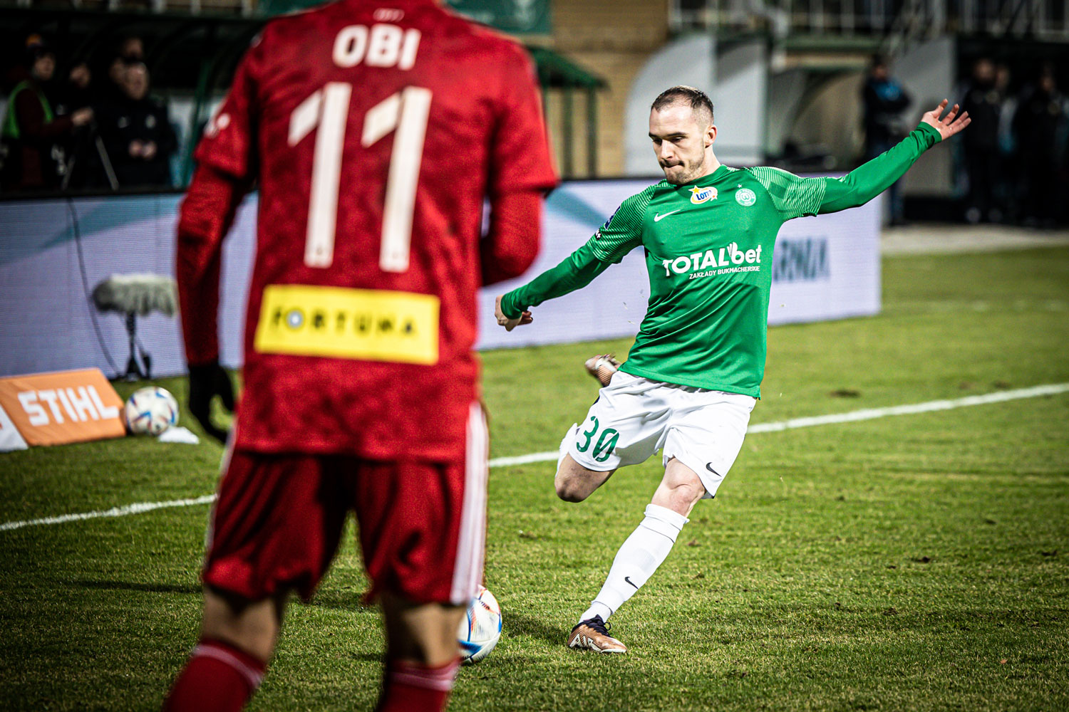 Warta Poznań - Miedź Legnica 1:1. Miłosz Szczepański
